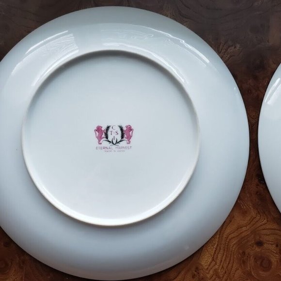 Set of 2 CTS Eternal Harvest Dinner Plates Gold & Silver CTS Vintage Mid Century - Picture 7 of 12